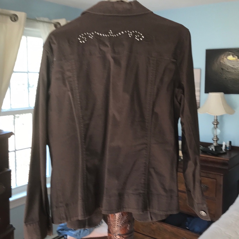 Woman’s brown jacket with sequin/ embroidery